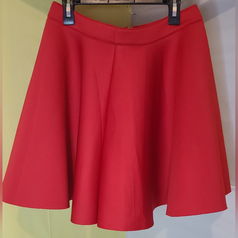 Sam Edelman Women's Red Scuba Midi Skirt Sz 6 EUC